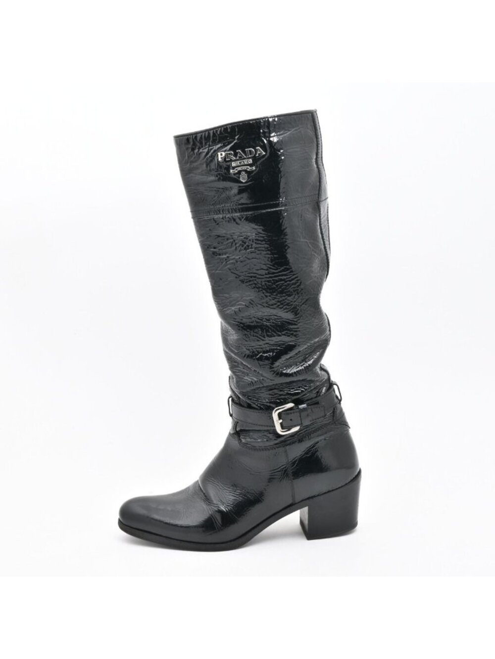 Prada Long Boots Black Leather